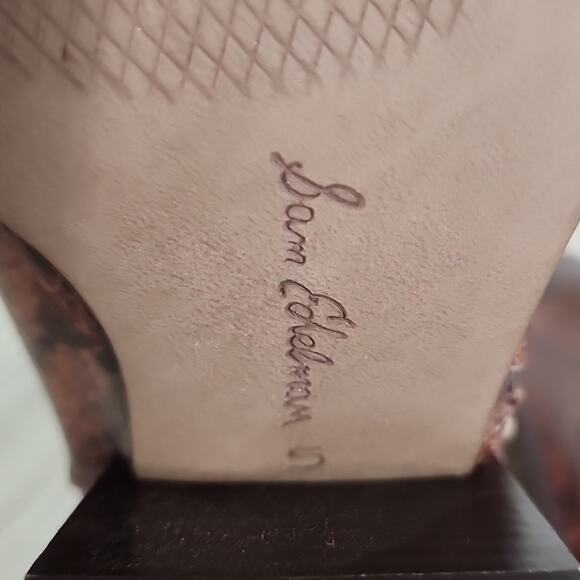 Sam Edelman Carlyssle Brown Snake Faux Leather Ankle Boots Womens Size 5 NEW - Picture 9 of 13